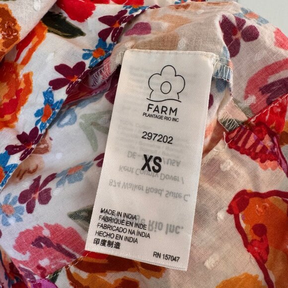 Farm Rio XS Spring Bananas Pintuck Blouse Colorful - Picture 4 of 10